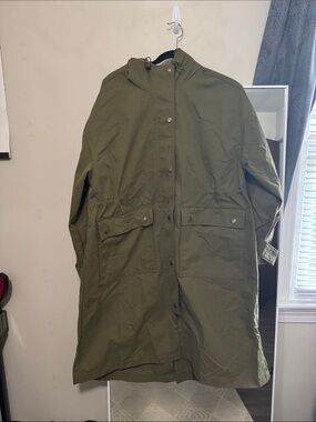 Old Navy Olive Utility Rain Jacket with Hood